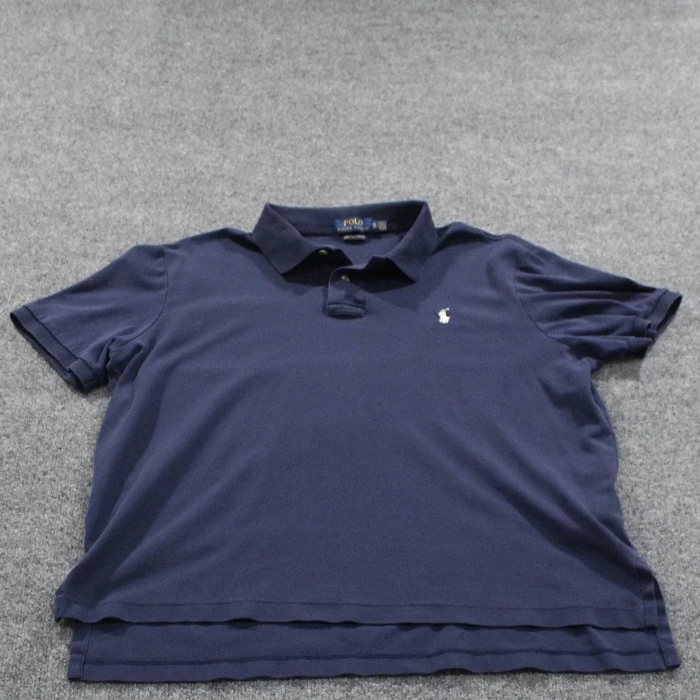 Polo Ralph Lauren Mens Navy Blue Pima Soft Touch Polo Shirt‎ Size XL